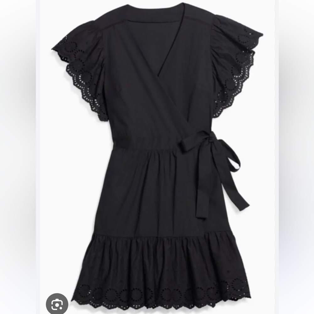 Maette Black Wrap Dress Sz Medium